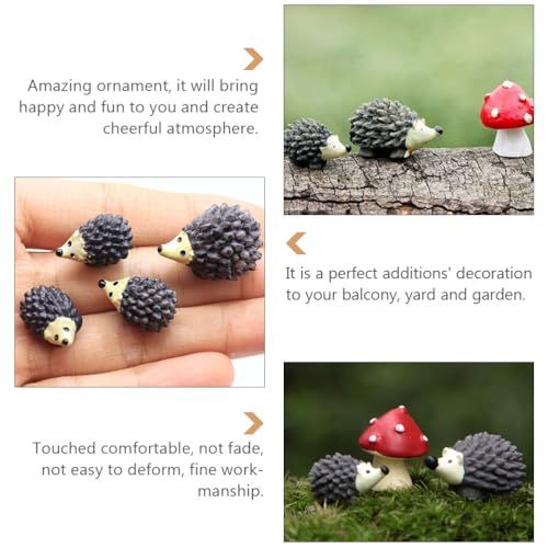 Angoily Resin Hedgehog Figures Mini Animal: 20 Pieces Lawn Hedgehog Statue Fairy Garden Lawn Landscape Animal Figure Sculpture 1. 2 cm - Image 4