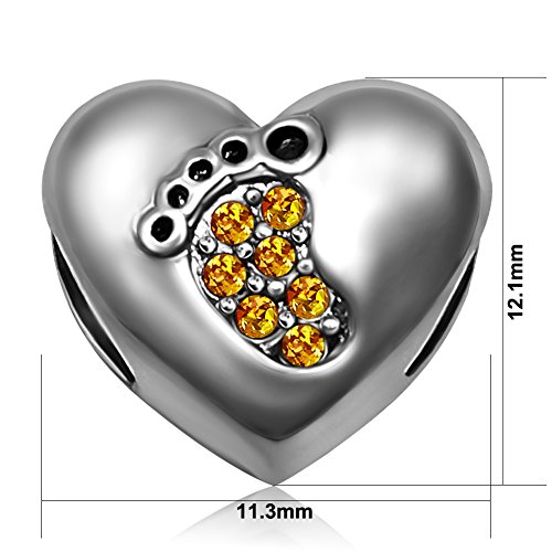 Image of JMQJewelry Feet Jan-December Womens Charms Fits Pandora Charms Bracelets