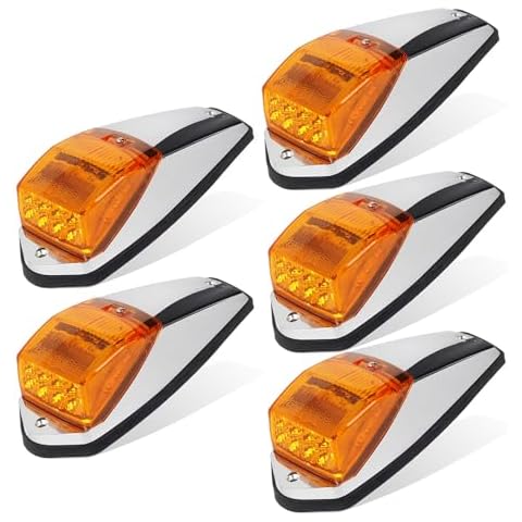 Partsam 31LED Amber Cab Marker Light Waterproof Top Roof Running Cab Lights Compatible with Peterbilt/Kenworth/Freightliner//Western Star/Mack/International/Paccar Trailer Trucks Cover