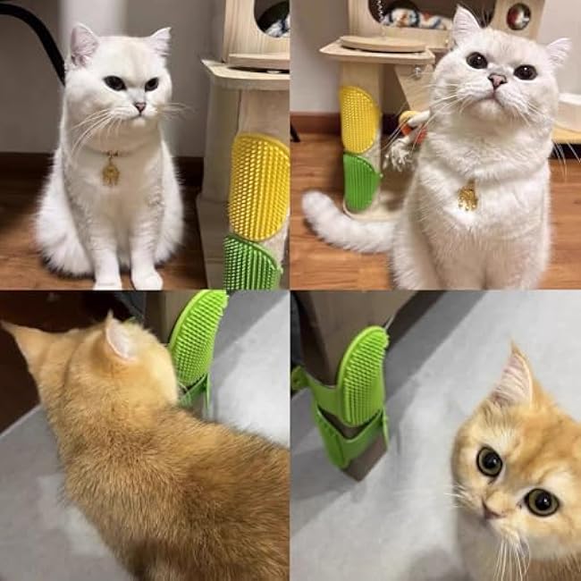 5Pcs Pets Silicone Grooming Strap Pad 2-in-1 Self-Groomer Brush, Cat Self Groomer Brush, Adjustable Pet Massager for Climbing Frames & Table Legs-XiYpSPoz