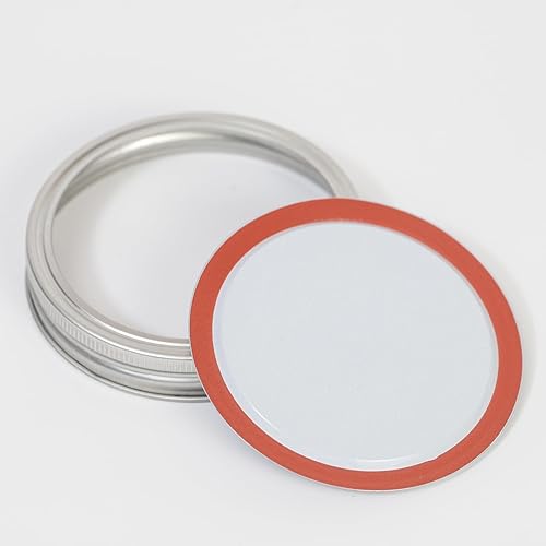 Jumterlee 46 tapas de conservas con anillos de boca regular, 10 anillos y 36 tapas, tapas de tarro de masón de boca regular prémium con