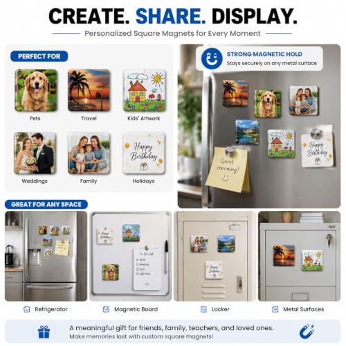 2x2 Inch Square Fridge Magnet Maker Kit, DIY Photo Magnet Press Machine by Generic - Image 7