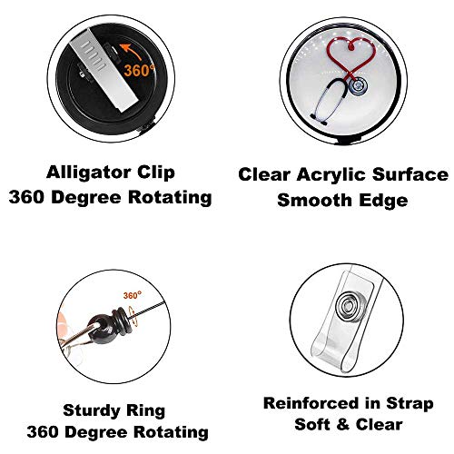 Decorative Heart Badge Holder With Retractable Cord For Nurse Work Badge, Name Card, Men & Women Id Card #TOP2