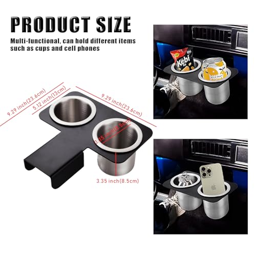 Lesiyou Drink Holder for Truck, Car Cup Holder Compatible with 73-87/91 Chevy/GMC C/K 10/20/30, Detachable Center Console Cup Colder Aluminium and Stainless Steels Truck Water Cup Drink Holder (Black) by Lesiyou - Image 3