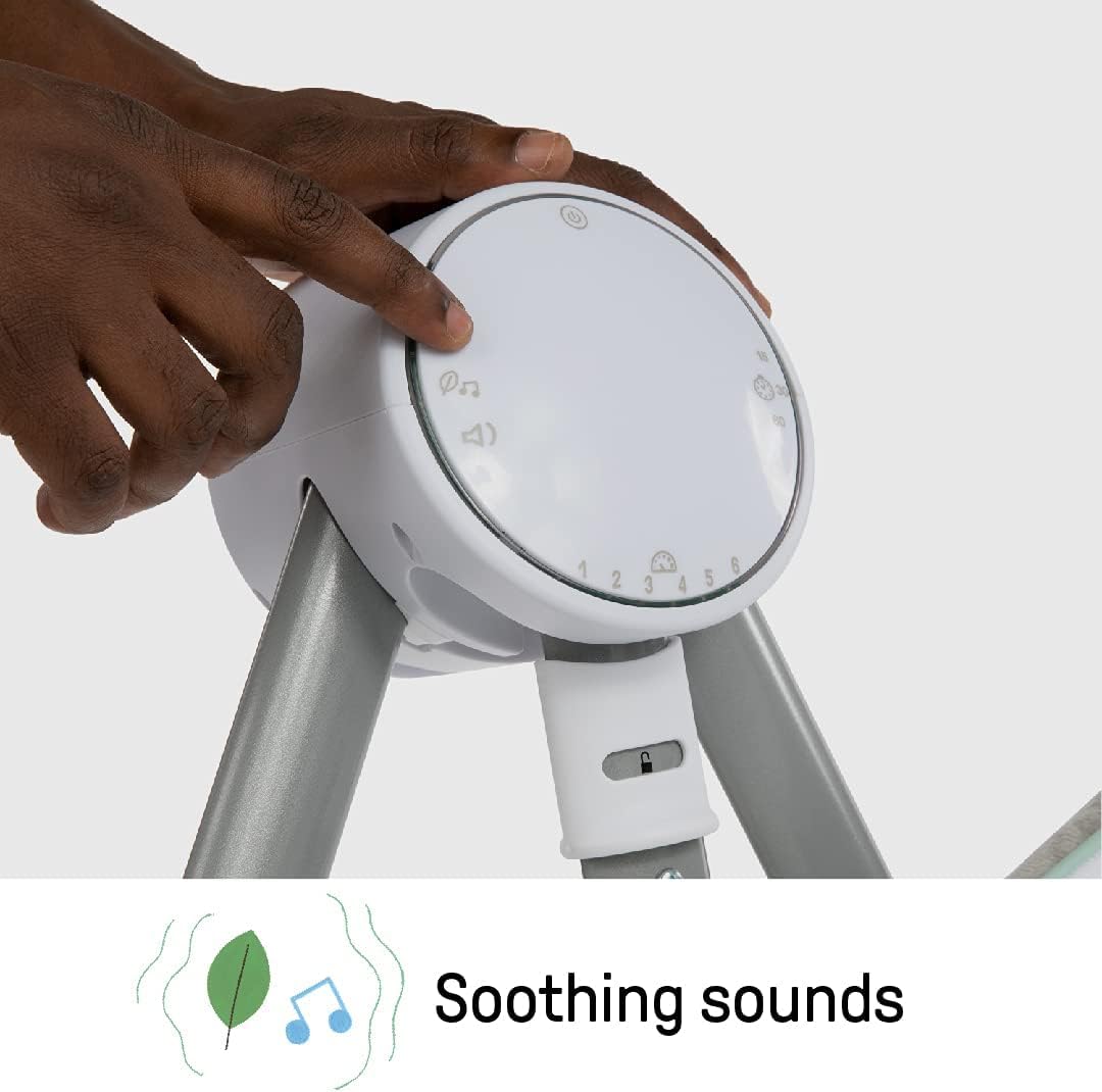 Close-up of Ingenuity AnyWay Sway control panel with soothing sounds icon