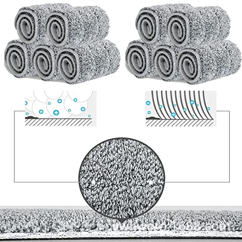 10Pack Generic Mop Pads Mop Head Refill Washable Wet/Dry Mops Flat Compatible With Oshang Joymoop X3 Mop And Most 11-13" Hook And Loop (Velcro) Flat Mops.system Floor Care System (10 Pack 13 * 4.9") #TOP4