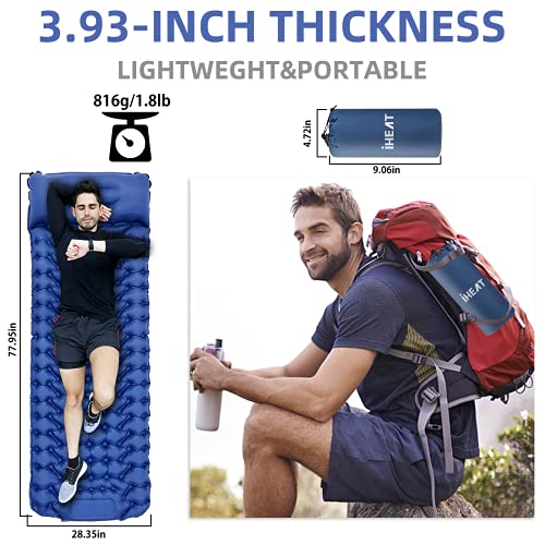 Sleeping Pad for Camping Air Sleeping Bag, Press Inflatable Ultralight and Portable Backpacking Pad for Hiking Traveling, Durable Waterproof Air Mattress Compact Hiking Pad (Blue&Orange) Sleeping Pad for Camping Air Sleeping Bag, Press Inflatable Ultralight and Portable Backpacking Pad for Hiking Traveling, Durable Waterproof Air Mattress Compact Hiking Pad (Blue&Orange)