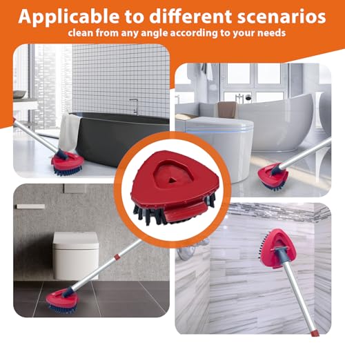 Image of Fatmass 4 Pack Upgraded Spin Mop Replace Scrub Mop Brush Compatible with O Cedar 2 Tank RinseClean, Great for Kitchen, Deck, Bathroom and Shower Floor Scrubber