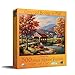SUNSOUT INC - Covered Bridge in Fall - 500 pc Jigsaw Puzzle by Artist: Sung Kim - Finished Size 18
