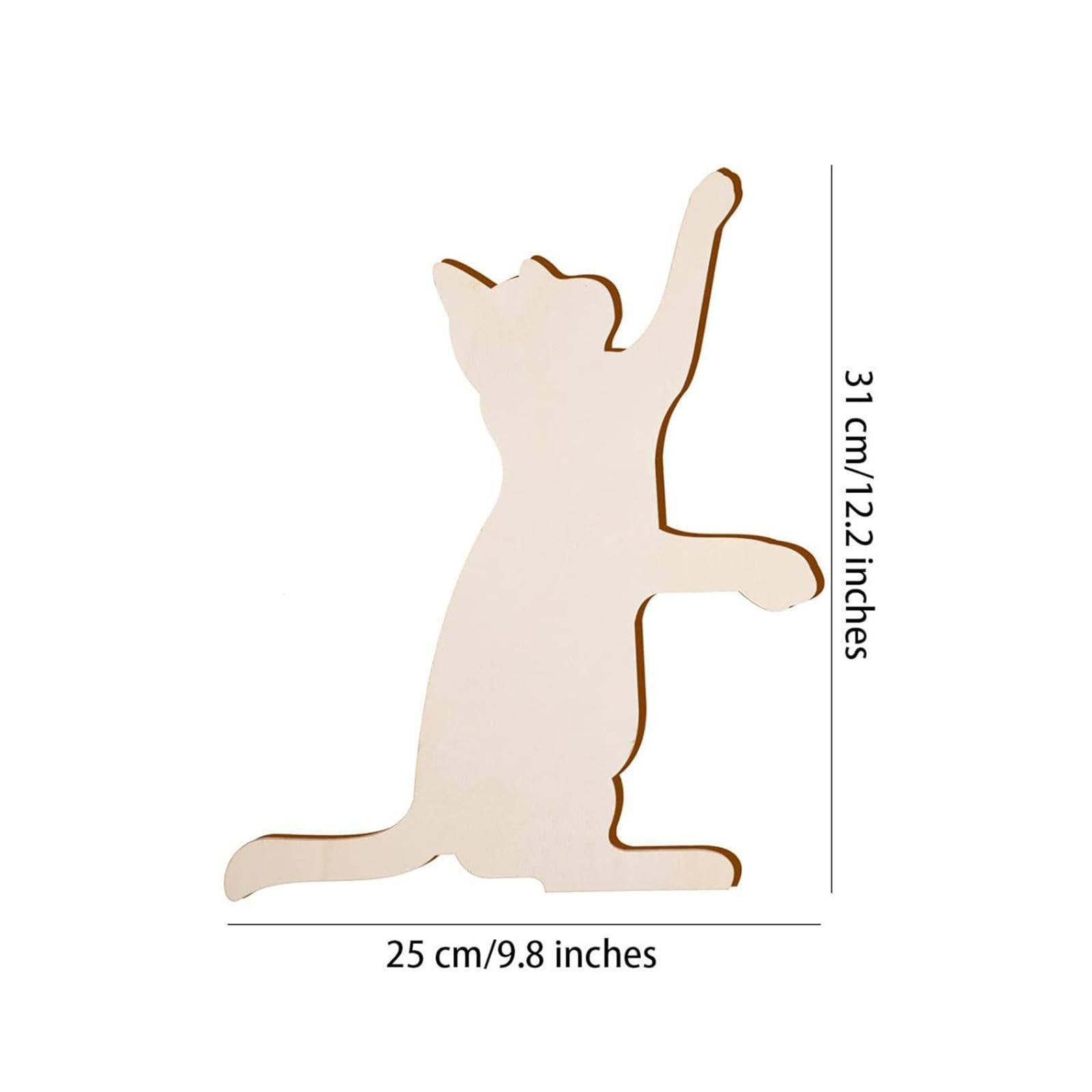 Kowaku 5 Sagome Di Gatto In Legno Non Finite, 31x25 Cm, Per Decorazioni Fai Da Te, Pittura E Artigianato