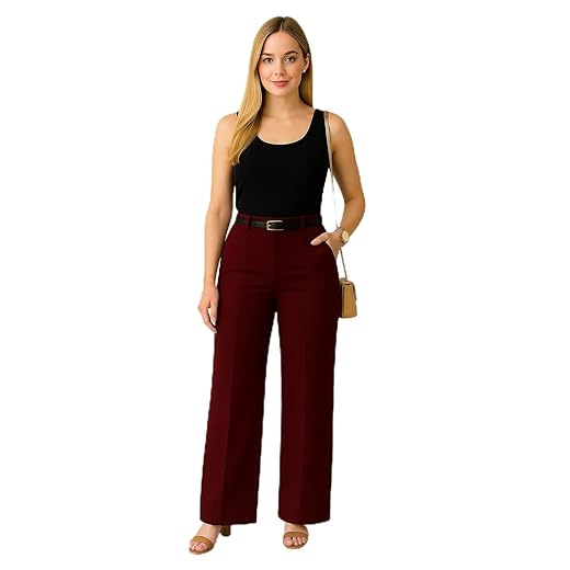 Calça Alfaiataria Feminina Social Wide Leg Cintura Alta Com Bolso