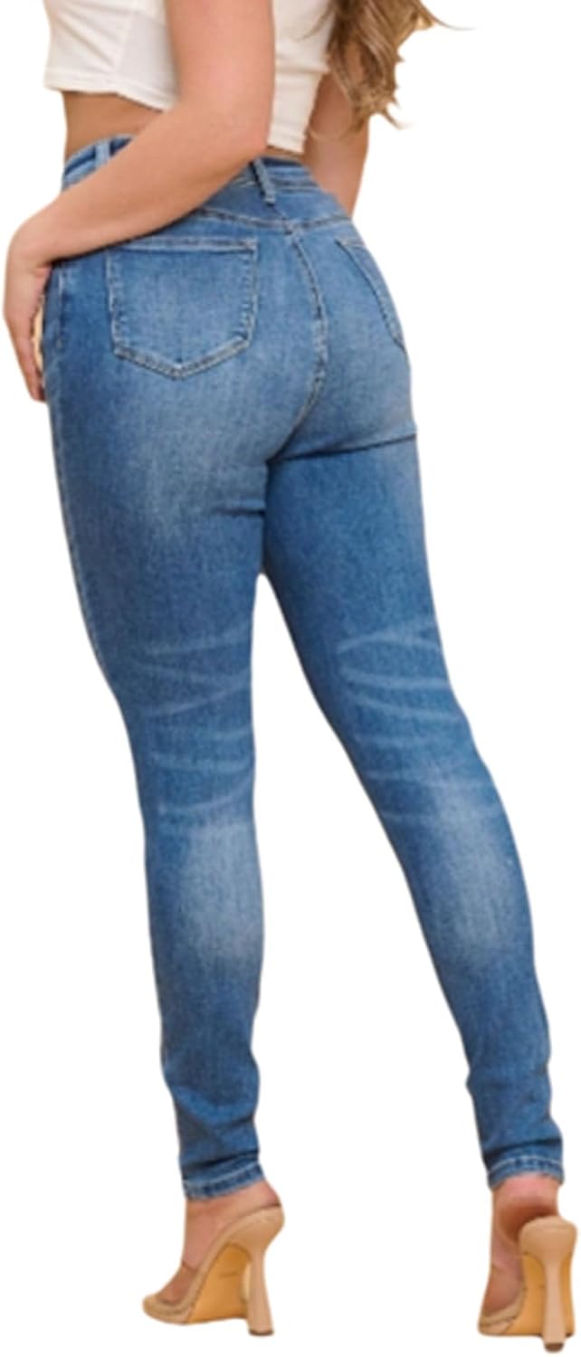 LOVER BRAND FASHION Women's High - Waisted Skinny Jeans Stretchy Denim Pants for Casual Wear Multiple Washes Tummy Control - Image 2
