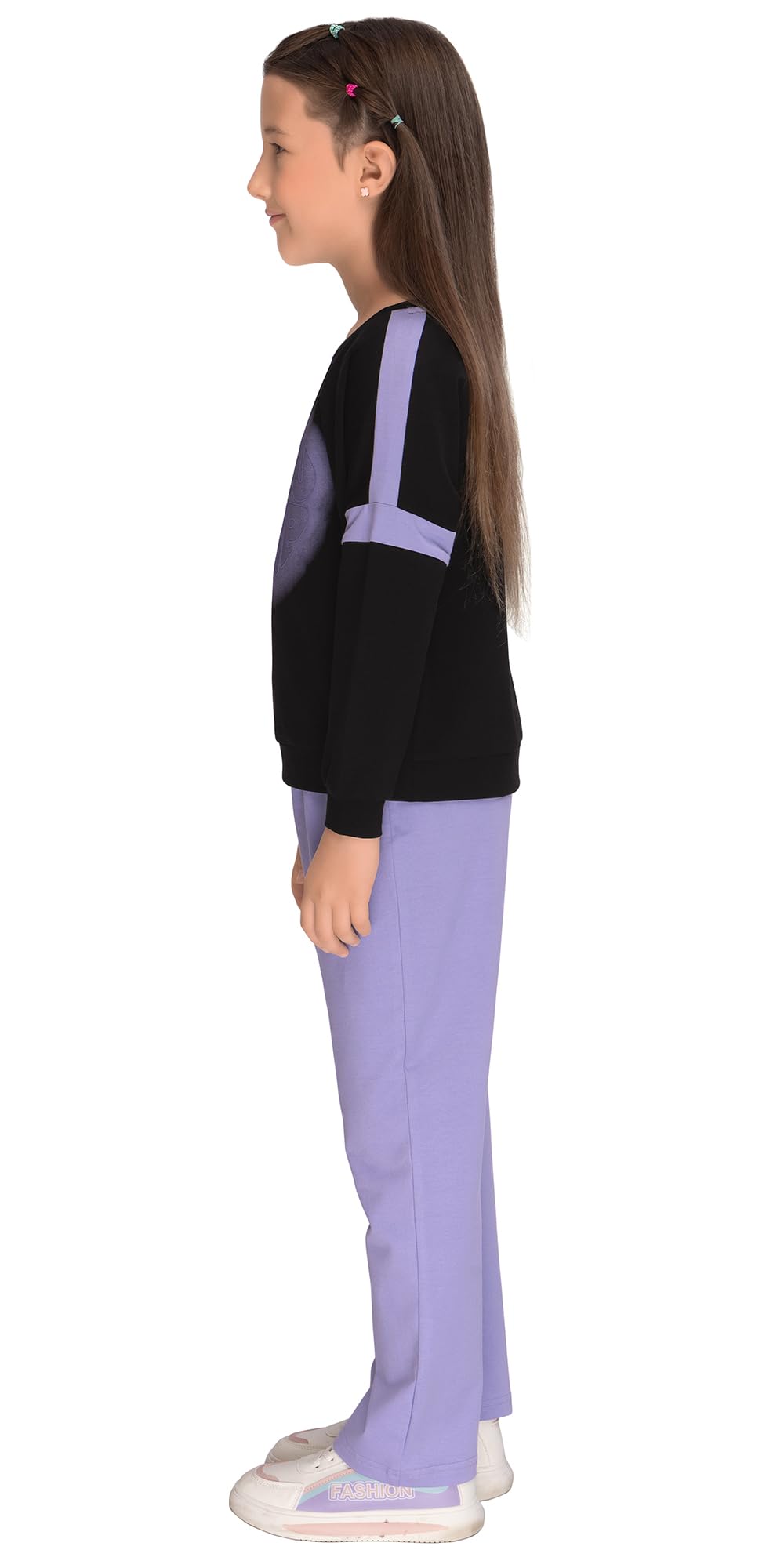 Laughing Kids Black Full Sleeves Track Night Suits for Girls LK-TR-25078 (7 to 8 Years) 3