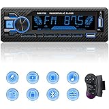 RDS Autoradio mit Sprachsteuerung, 5.1 Dual Bluetooth mit Hands-Free Kit, FM&AM Car Radio mit Auto Orten und Finden, iOS&Android 1 DIN MP3 Car Player, 2USB/SD/TF/AUX/Fast Charging/SWC, 30 Transmitters