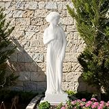 EROMMY Outdoor Garden Statue, 31.5-Inch Greek Nymph Sculpture in Roman Style, Elegant Goddess Figurine for Patio, Yard, Lawn & Porch Decor, Resin, Ivory