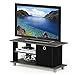 FURINNO Simplistic Entertainment TV Stand with Storage Bin, French Oak Grey/Black,13239GYW/BK