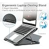 ICE COOREL Laptop Cooling Pad with 6 Cooling Fans, Cooling Pad for Laptop Fan 13-15.6 Inch, Laptop Cooler Stand with 6 Height Adjustable, Notebook Cooler Pad with Two USB Port