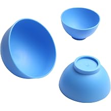 Dental Mixing Bowls Flexible Durable for Alginate Impression Lab Rubber Plaster Materials3Pcs Blue