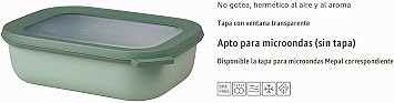 Mepal - Multi Bowl Cirqula Rectangular - Food Containers with Lids - Suitable as Airtight Lunch Box for Fridge, Microwave and Freezer - Food Tapers - 500 ml - Nordic sage