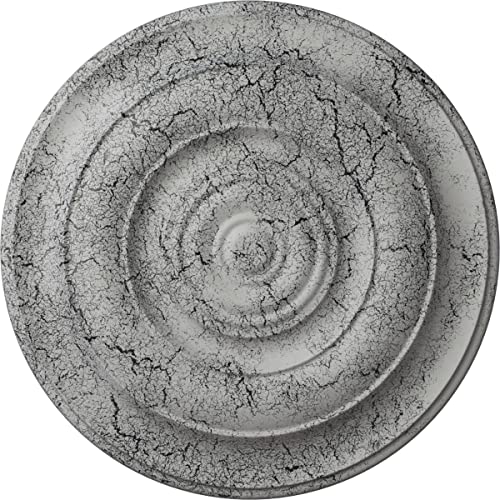 Ekena Millwork CM18NIUWC Niobe Ceiling Medallion, Ultra Pure White Crackle