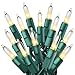 Prextex 100-Count Clear Green Wire Christmas Light Set Christmas Decorations