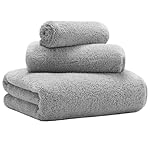 New Microfiber Bath Towel Set, 3 Piece, Oversize, Quick Dry, Lint Free, Includes Body, Hand and Face Towels