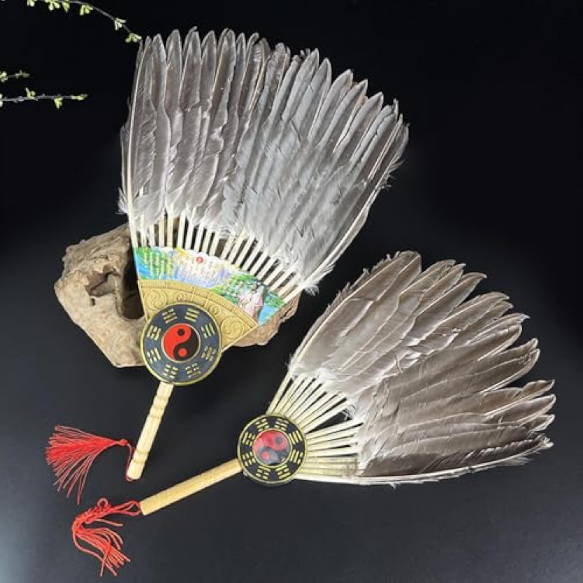 Ancient Chinese Zhuge Liang Feather Fan Dance Performance M
