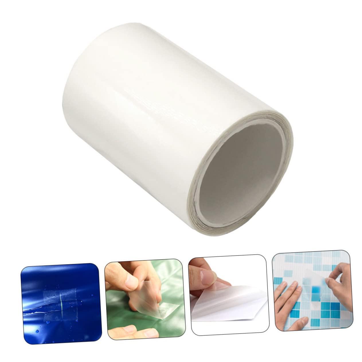 Milisten 5 Rouleaux Subvention De Réparation De Piscine Gonflable Bouée d'eau Jouets Anneaux Outil De Kayak Patch Anneau De Natation en PVC Outil De Réparation Écusson De Canoë Blanche TPP
