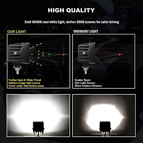 Led Cubes, Turboo 8Pcs 39W Cree 3 Inch Led Pod Lights Off Road Driving Lights Spot Flood Combo Led Light Bars Fog Lights Square Led Work Light For Truck Car Suv Atv Utv Boat #TOP5