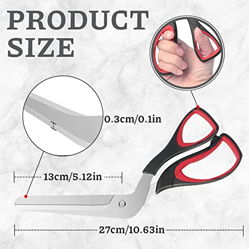 Foto von Pizzaschere Pizzaschneider, Küchenschere Pizzamesser Edelstahl Scharfe Schere Schneidemesser, 27cm Groß Pizza Cutter Schneider Messer Teilbar Spülmaschinenfest für Weihnachten Lustige Geschenke