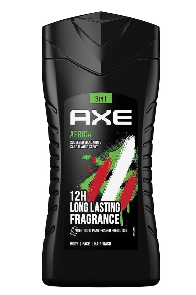 Axe Africa - Gel de ducha (12 unidades, 3 en 1-12 h, 250 ml)