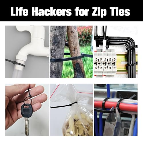 Image of Cable Zip Ties, 250PCS Multi-Purpose Nylon Zip Ties, 4 Inch Self Locking Cable Ties,Self-Locking Wire Ties used for home, garden, garage,indoor and outdoor.Black Cable Ties