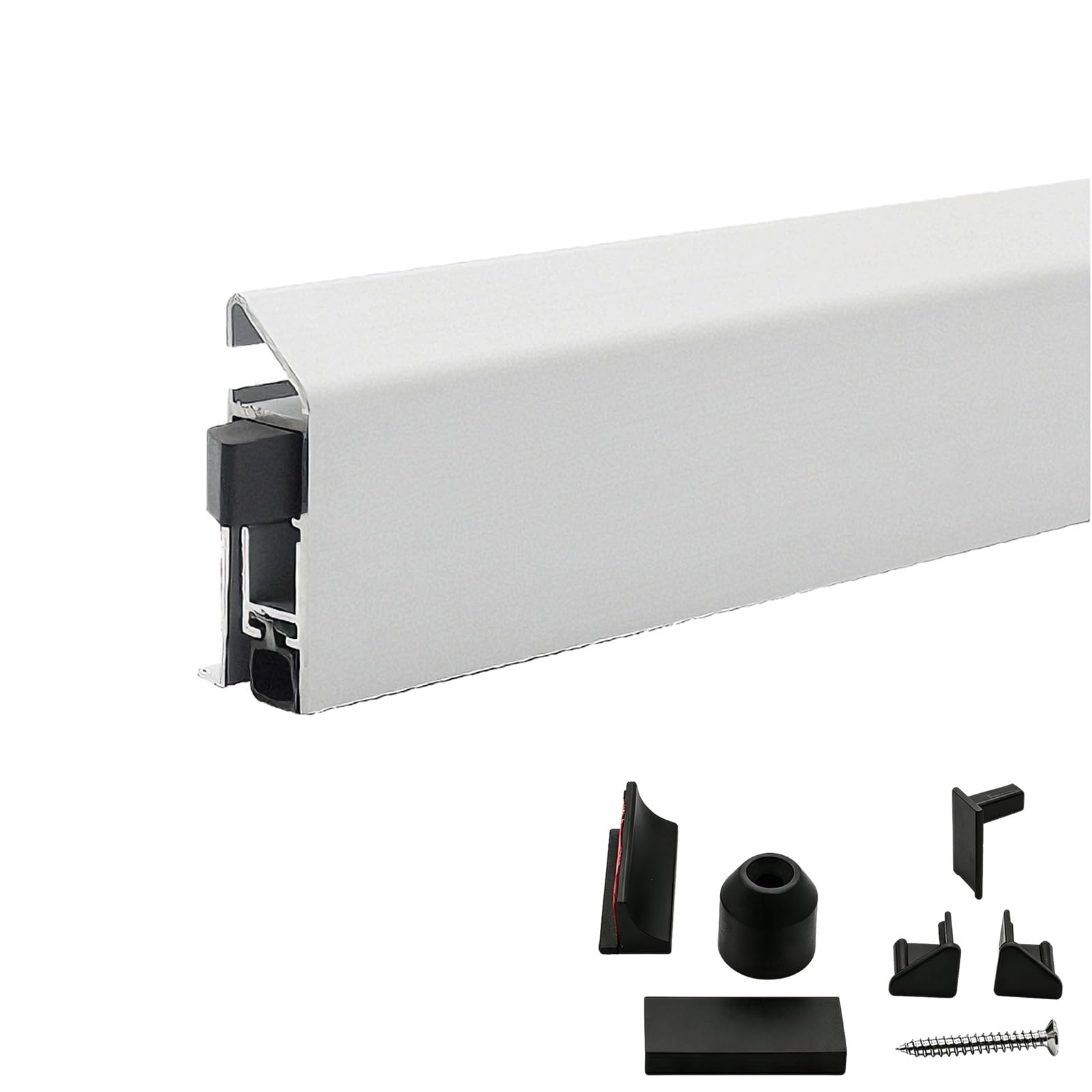 Guarnizione Automatica per Porta Paraspifferi Decorativo per Porte, Guarnizioni per Porte Rimovibili | Resistente Alla Ruggine E All'acqua, Apertura E Chiusura Fluide, Montaggio A Superficie(Silver-Left,46 in (116.8 cm))