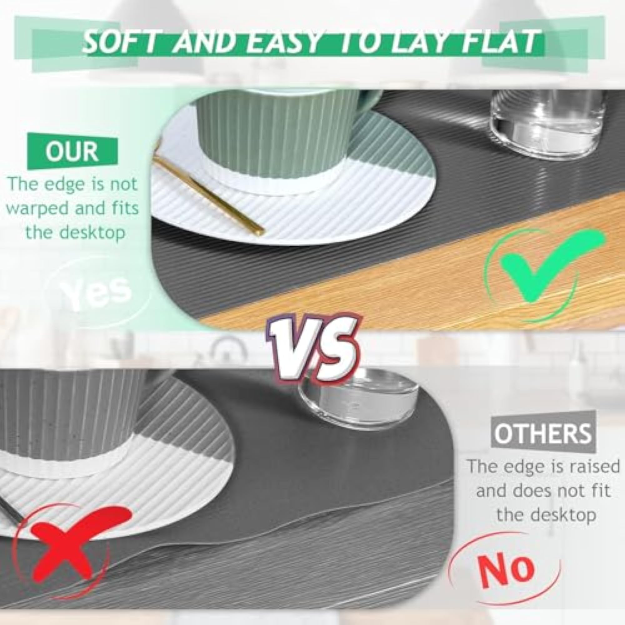 Non-Adhesive Shelf Liner, Waterproof Kitchen Cabinet Liner