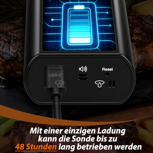 ideal für Smoker und Ofen (98 Zeichen). - Detailansicht von Fuutilake Fleischthermometer Deal – Dealfoxx.de