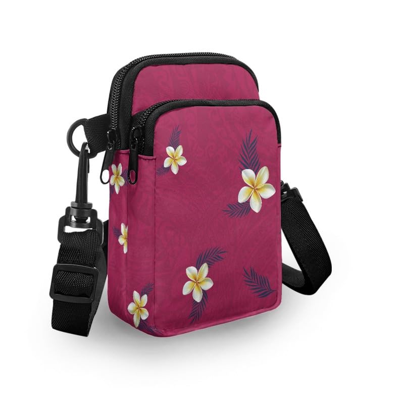 Image of Hawaiian Tribal Small Crossbody Bags for Women Cell Phone Bag Purse, Sea Turtle Zipper Sling Purses Shoulder Bag