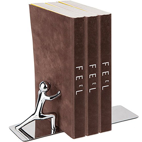 Balvi Sujeta Libros Push! Color Cromado Conjunto de 2 Piezas INOX/Zinc
