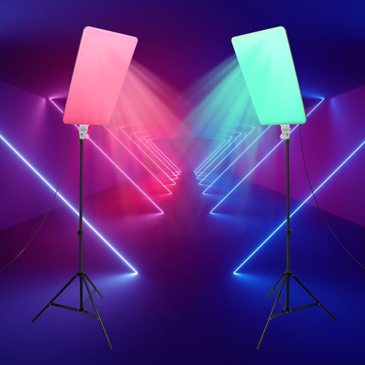 Image of GiftMax PM-48 19 inch RGB LED Video Soft Light Panel, 40W for Studio Photography | Video Recording | Conference | YouTube,2700K-5700K CRI95+ | with Remote Control