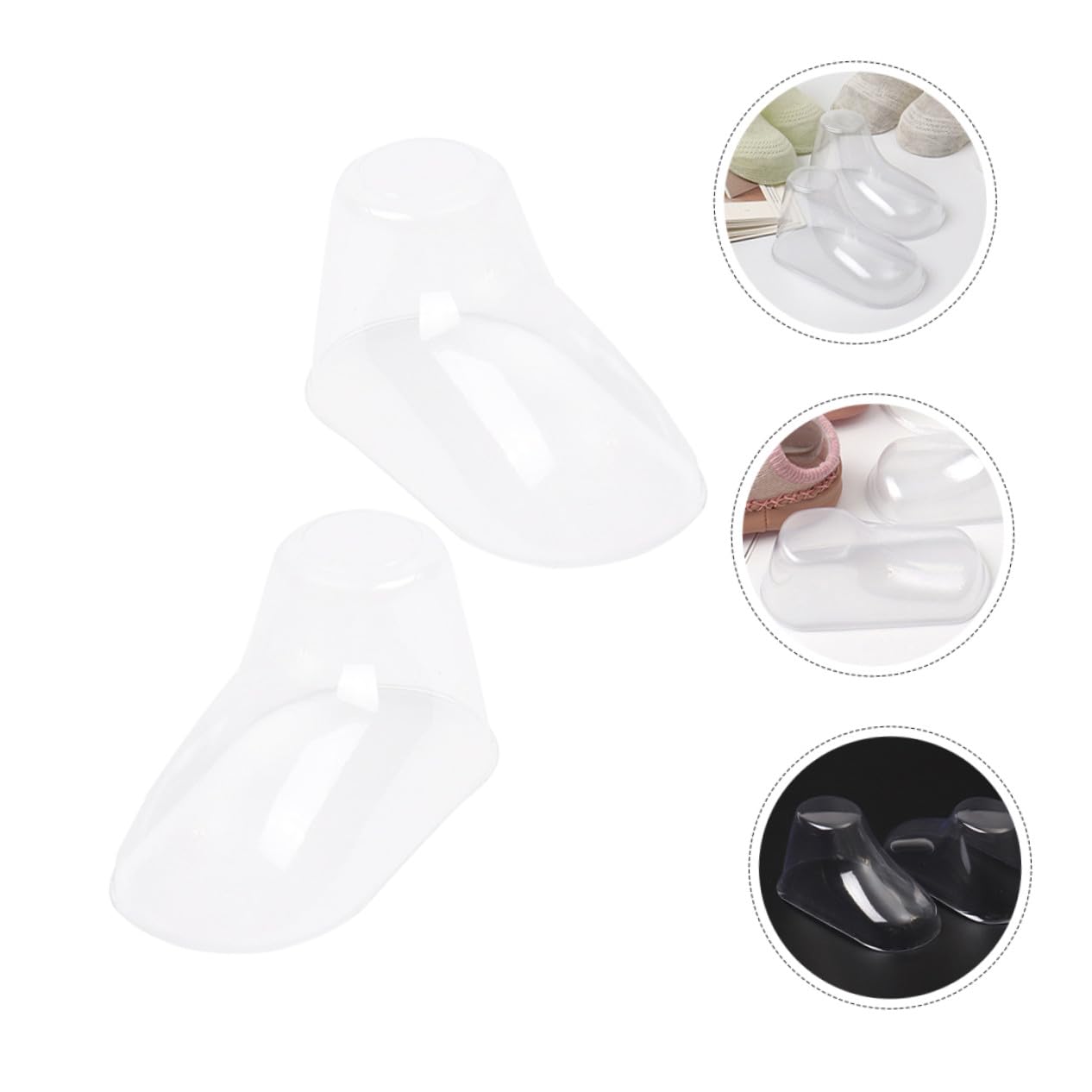 Beavorty Présentoirs à Chaussures pour Bébés 50 Pièces en PVC Robuste et Non Déformable, Supports Transparents pour Chaussettes et Chaussures Bébé, pour Rangement Familial