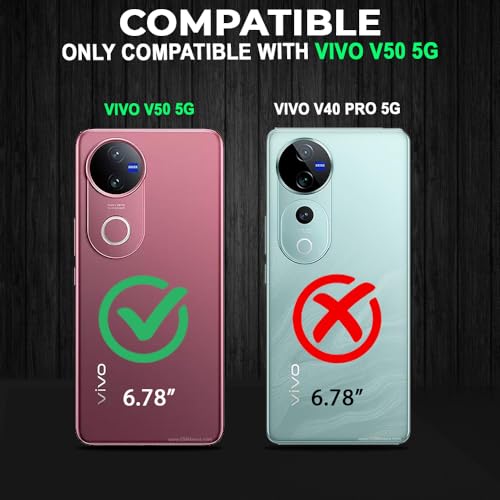 Image of AESTMO Armor Back Cover for Vivo V50 / V50E / T4R / iQOO Z10R 5G | Ring Holder & Kickstand & Camera Protection in-Built | 360 Degree Protection Back Case Cover (Blue)