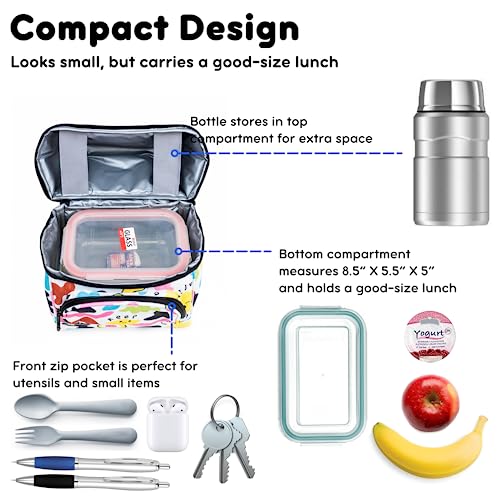 Image of J World Corey Kids Lunch Bag. Insulated Lunch-Box for Boys Girls, Kiddo