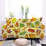 ERNZI Maple Leaves 3D Printed Sofa Cover,Leaves Stretch Sofa Slipcovers,Sofas and Benches Furniture