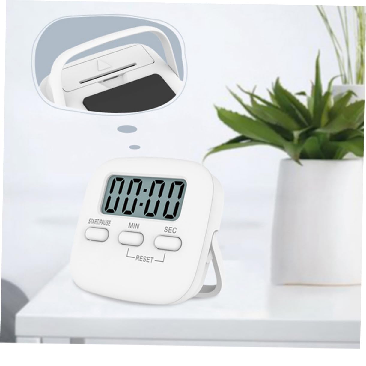 6pièces Minuteur Digital avec Alarmes pour Cuisine Et Chronomètre LCD Blanc avec Affichage Et Fort pour Salle De Bain Et Gym