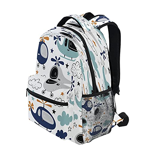 Backpack For Boys Girls, Funny Helicopters Backpacks School Bookbag For Preschool, Kindergarten, Elementary With Adjustable Padded Straps #TOP2