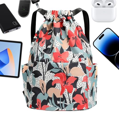 Mochilas deportivas de viaje - Diseño floral plegable | Mochila para fitness, para el hogar, lugar de trabajo, reunión relajada, fiesta, natación, viaje de negocios, hombres y mujeres