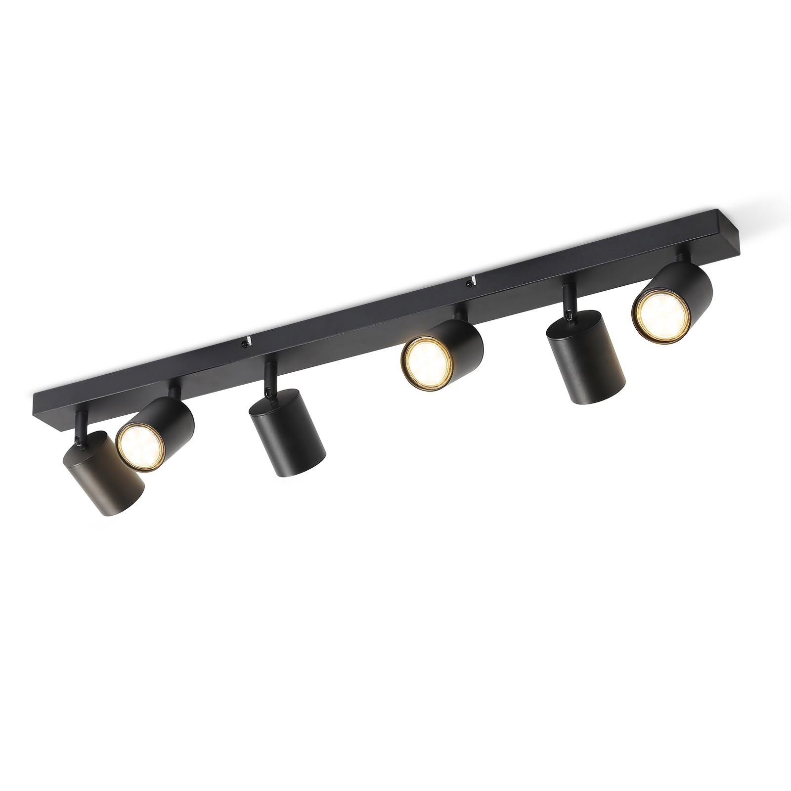 Lampara Techo Salon Moderna Negra 6 Focos Led Interior Techo | Orientables Lampara Focos Techo GU10 Lamparas Cocina Salon Comedor Dormitorio, Bombilla NO Incluida