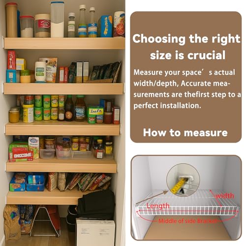 Image of 5 Pack Size24x12in Wire Shelf Cover for Pantry, Closet, Kitchen - Waterproof PVC Wood-Look Wire Rack Covers for Shelves, Multiple No-Tool Installation