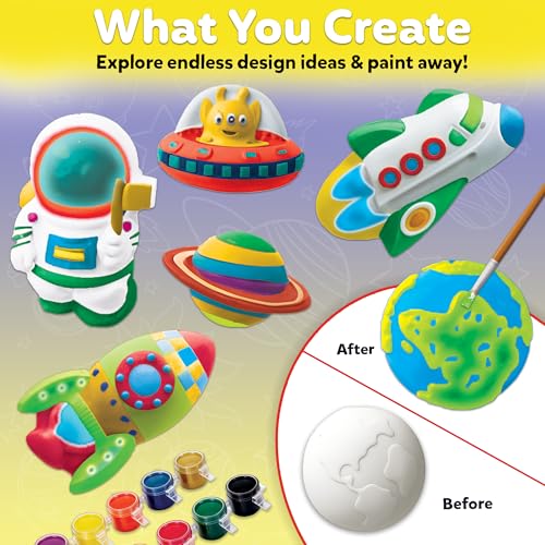 Image of Little Berry DIY Mould Painting Kit | Outer Space DIY Craft Kits | Craft Set to Make 6 Glow in The Dark Magnets | Art & Craft Kit for Girls & Boys | DIY Kit for Kids Gift