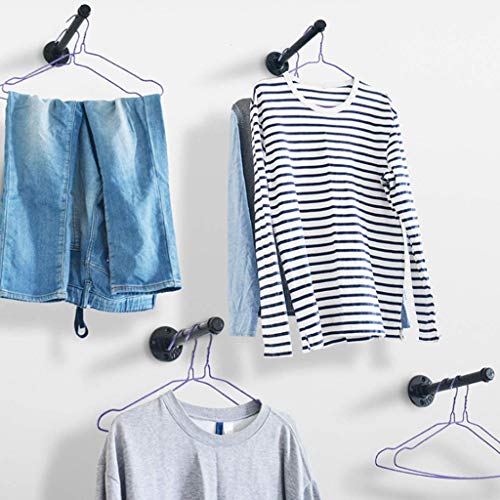 Sumnacon 4 Pcs 12 Inch Industrial Pipe Clothes Bar - Heavy Duty Rustic Metal Coat Hanger With Screws, Wall-Mounted Garment Holder Rack For Bedroom Bathroom Wardrobe Boutique Clothing Store, Black #TOP3