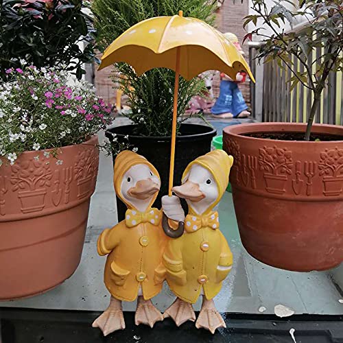 Giardino ombrellone Coppia Anatre Accessori in Resina Decorazione Yard Balcone Villa saculpture Figurine Ornamenti all'aperto Artigianato